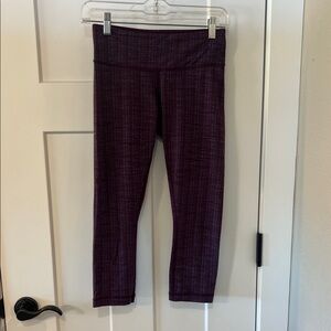 Lululemon Space Dye Crop Leggings Purple Capri Yoga Pants 21” Inseam
